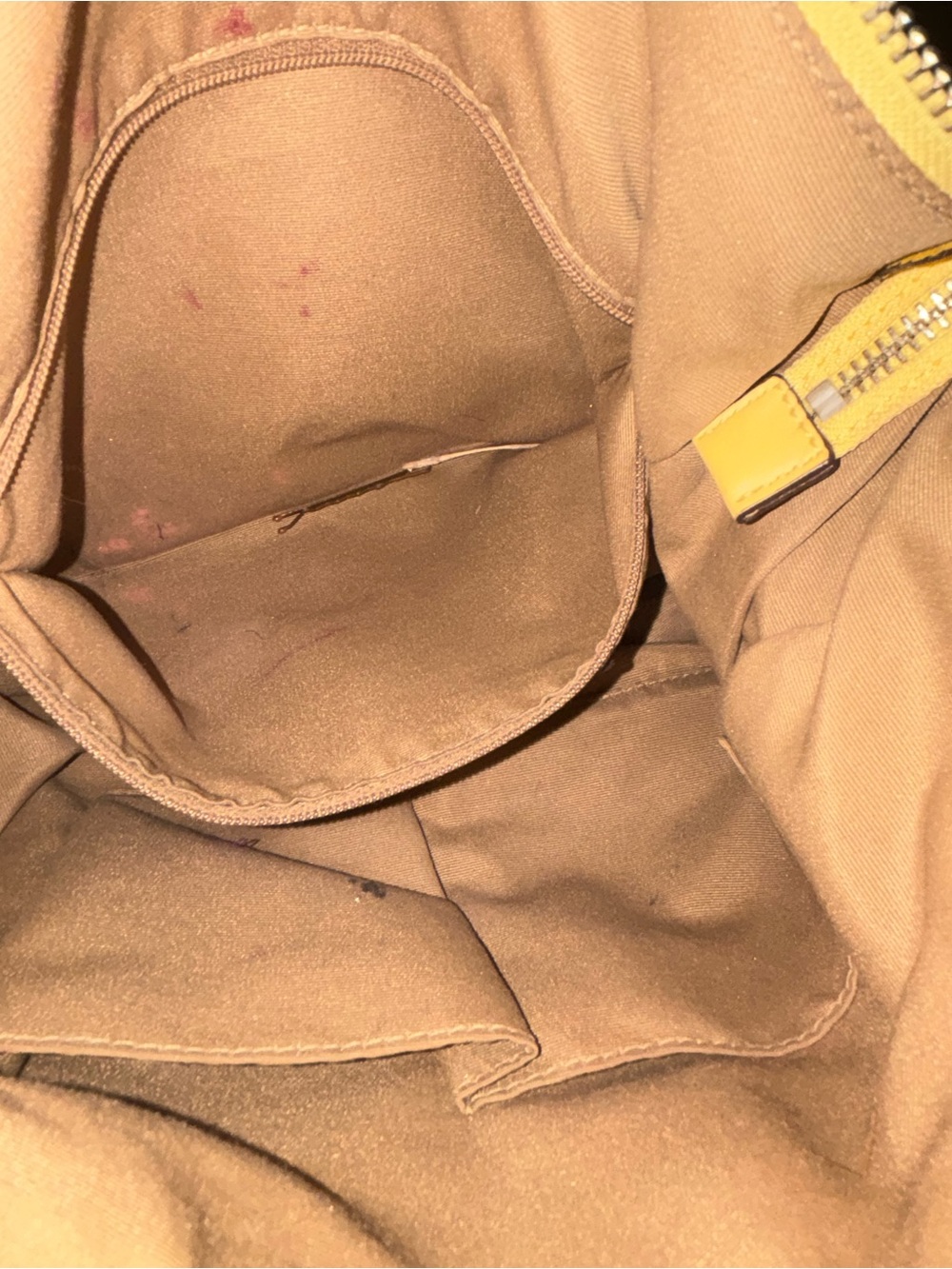 Coach Signature Brown & Tan Canvas Shoulder Bag with Leather Yellow Trim - Picture 5 of 7